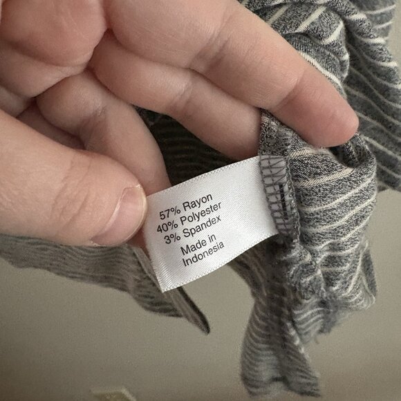 Lane Bryant Wmn Plus 18/20 Gray/White Striped Button Up Lightweight Cardigan NWT - Picture 9 of 11